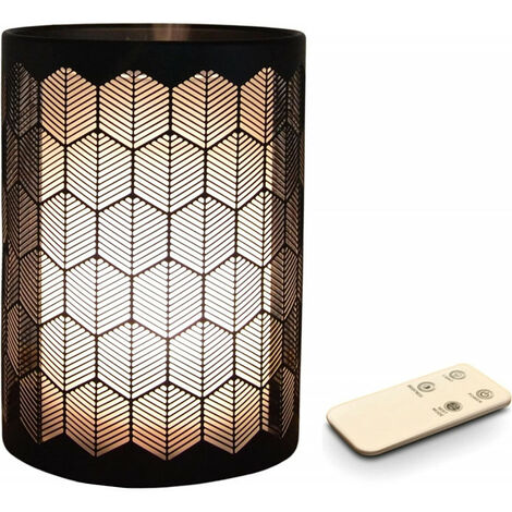 Diffuseur de parfum ultrasonic Verone en métal et verre avec télécommande - Noir - H 16 cm - Livraison gratuite
