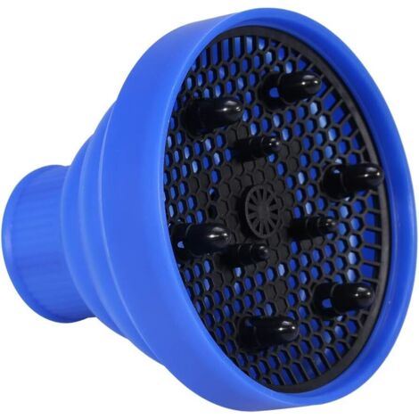 Diffuseur de sèche-cheveux pliable pour salon de coiffure (bleu),