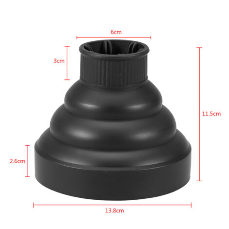 Diffuseur de Séchoir à Cheveux Pliable, Couverture pour Lisseur et Brushing, Accessoire Coiffure Professionnel (Noir)