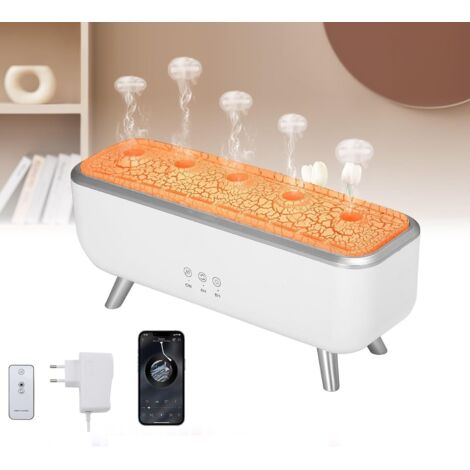 Diffuseur d'huile Essentielle méduse, 300ml diffuseur d'arômes Dynamique avec capteur de Son, minuterie 4/8H, lumière 7 Couleurs, 2 Modes de pulvérisation et télécommande, humidificateur pour Maison