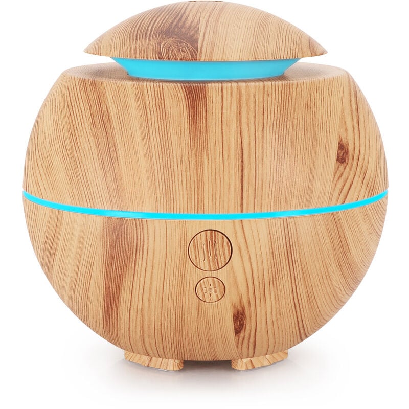 Aougo - Diffuseur d'Huiles Essentielles 180ml, Arôme Diffuseur Ultrasonique, sans bpa, avec Lumière led à Couleurs Variables - Bois