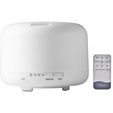 Diffuseur d'huiles essentielles 500ML USB - Humidificateur, Purificateur d'air, Lampe de nuit et Aromathérapie - Télécommande incluse