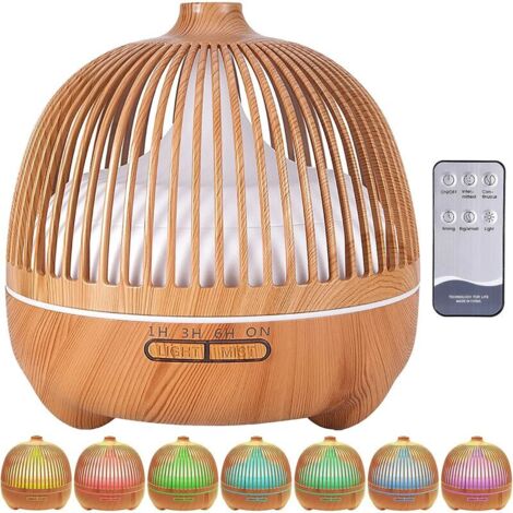 Diffuseur d'Huiles Essentielles, 550ml Humidificateur Ultrasonique Diffuseur Aromathérapie avec 7 Couleurs Lumières LED d'aromathérapie Electrique, Super Silencieux ,Maison,Bureau,Chambre,Spa
