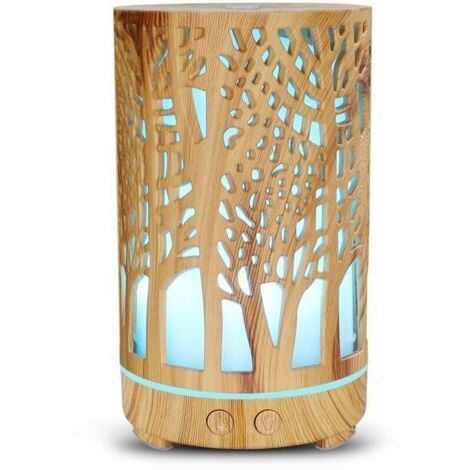 Diffuseur d'huiles essentielles, diffuseur d'aromathérapie, humidificateur ultrasonique grande capacité, débit de brume réglable, arrêt automatique