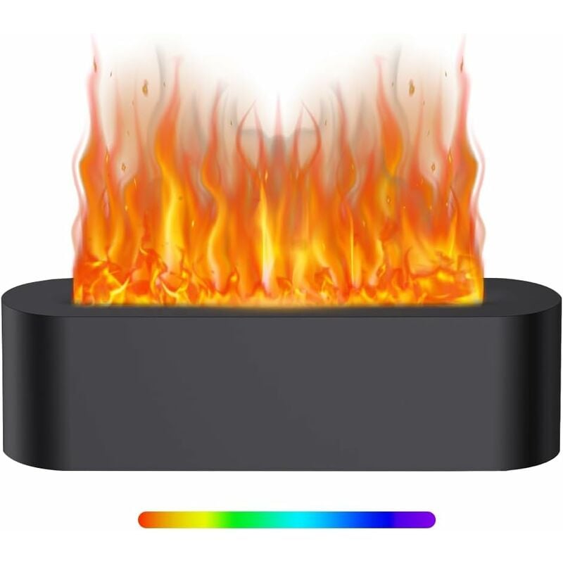 Beijiyi - Diffuseur d'huiles essentielles, diffuseur d'arômes avec effet flamme, 7 couleurs, effet de flamme, diffuseur d'huiles essentielles