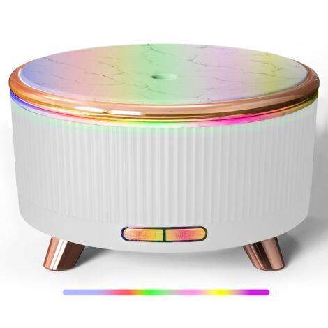 Diffuseur d'huiles essentielles et humidificateur-purificateur d'air 2 en 1 Ultra Silencieux 25DB Élimine Allergènes, Pollen, Acariens, Odeur,  Réservoir de 500ml avec Minuterie (Blanc)