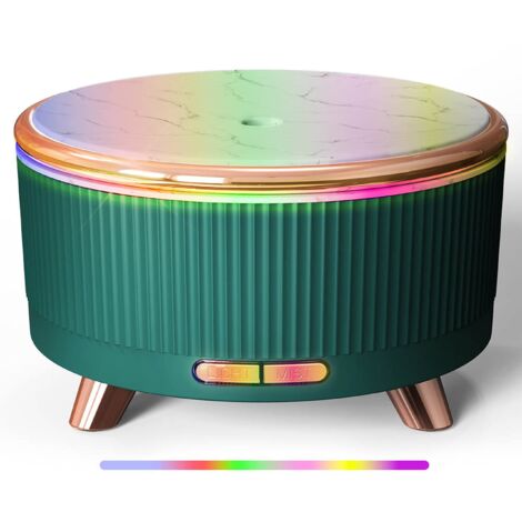 Diffuseur d'huiles essentielles et humidificateur-purificateur d'air 2 en 1 Ultra Silencieux 25DB Élimine Allergènes, Pollen, Acariens, Odeur,  Réservoir de 500ml avec Minuterie (Vert)
