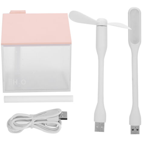Diffuseur d'Huiles Essentielles USB en Forme de Maison - 1250ml, Lampe d'Ambiance et Humidificateur d'Air (Rose)