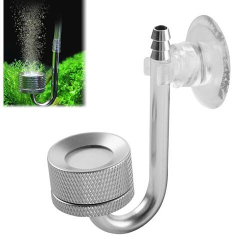 Diffuseur Dioxyde de Carbone,Diffuseur de CO2 D'aquarium avec Ventouse,pour Aquarium,argent