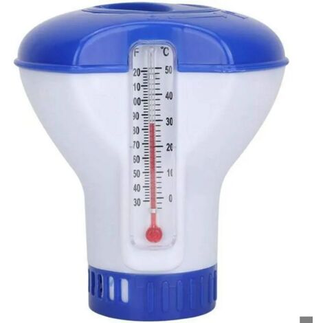 Diffuseur flottant de piscine, diffuseur de chlore de piscine avec thermomètre, diffuseur de chlore automatique