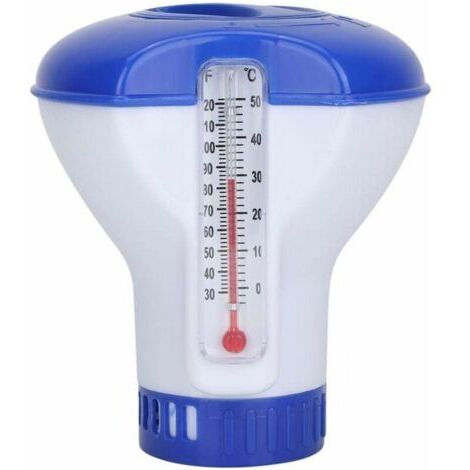 Diffuseur Flottant Piscine, Diffuseur Chlore Piscine avec Thermometre, Diffuseur De Chlore Automatique pour Tous Les & Piscines, Spas, Hot Tubs, Aquariums & Les Étangs du Poisson（1pcs）