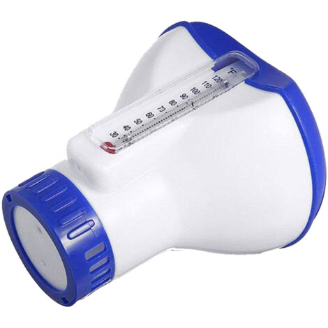 Diffuseur Flottant Piscine, Diffuseur de Chlore Flottant avec thermomètre de débit Ajustables & Bouchon de Verrouillage pour Tous Les & Piscines, Spas, Aquariums & Les étangs du Poisson（2 PA