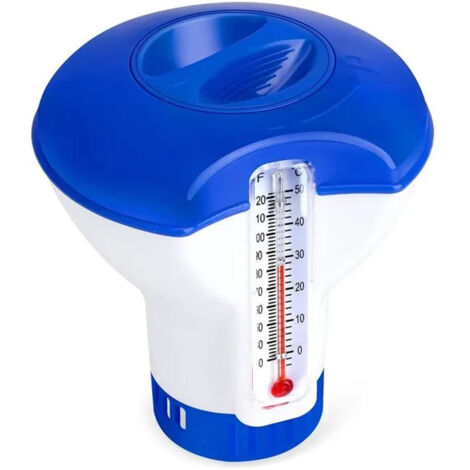 Diffuseur Flottant Piscine - Distributeur de Chlore Flottant avec Thermomètre - Convient pour Piscines et Spas