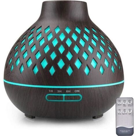 Diffuseur Huiles Essentielle 500ml Avec Télécommande , Humidificateur Ultrasonique LED 7 Couleurs Humidificateur d\'Aromathérapie
