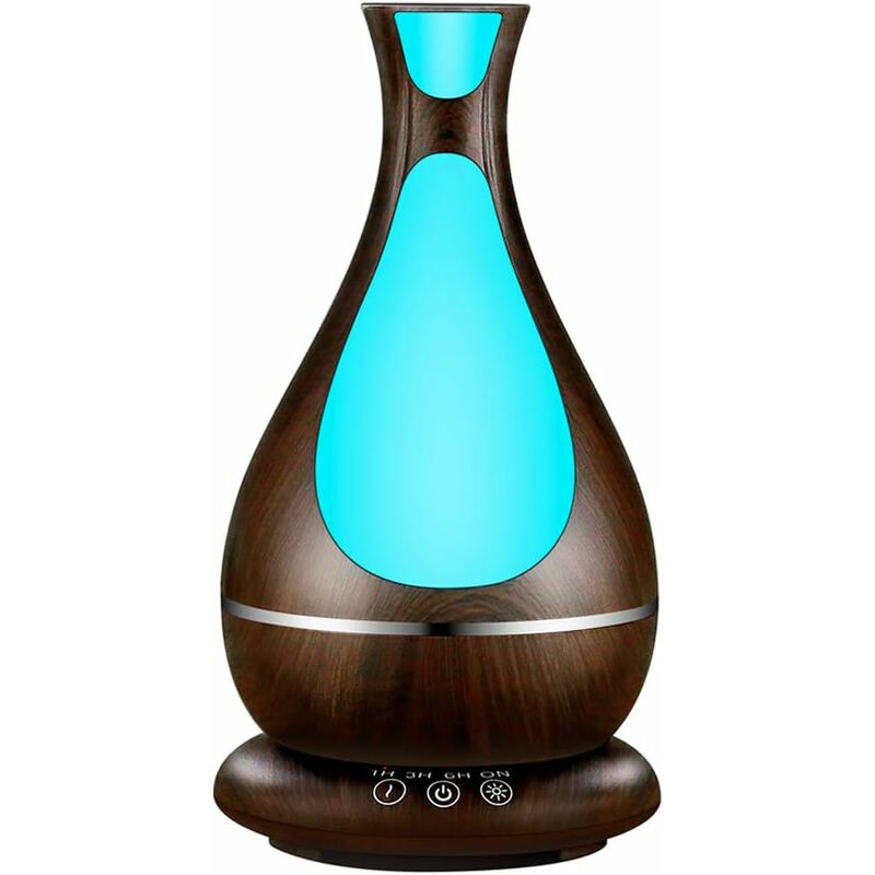 Diffuseur Huiles Essentielles 400ml Humidificateur d'air Maison Ultrasonique Brume Fraîche Arôme Parfum Brumisateur Electrique avec 7-Couleurs
