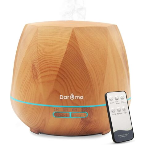 Diffuseur huiles essentielles 550 ml télécommande, humidificateur LED 7 couleurs