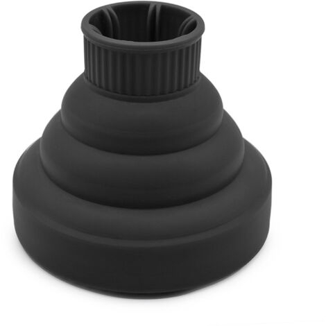 Diffuseur léger pliable en silicone pour sèche-cheveux, portable pour salon et maison, noir