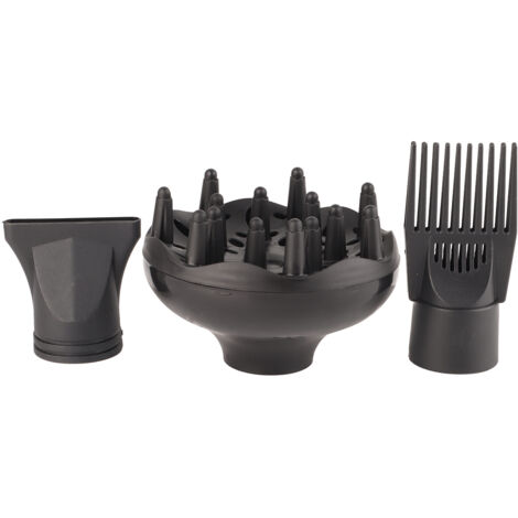 Diffuseur pour Sèche-Cheveux, Embout et Brosse Ventouse - Accessoire Coiffure 3 Pièces