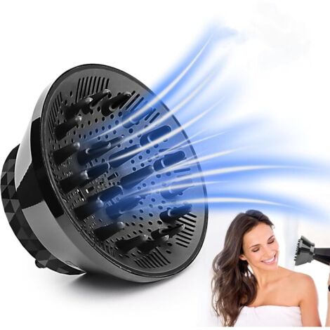 Diffuseur Seche Cheveux Universel,Diffuseur Cheveux Bouclés,Seche Cheveux Diffuseur Boucle Réglable de 3.5cm à 8.2cm,Diffuseur Cheveux Bouclés Universel pour Coiffure Cheveux Bouclés ou Ondulés
