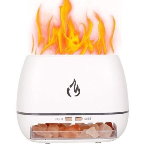 Diffuseur Ultrasonique Humidificateur d'Huile Parfumée à Sel de Roche Humidificateur Parfumé avec Luminaire 7 Couleurs pour Bureau Chambre Voiture Méditation Yoga