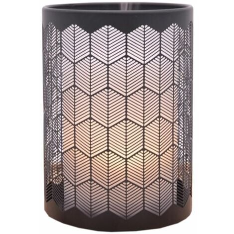 Diffuseur de parfum ultrasonic Verone en métal et verre avec télécommande - Noir - H 16 cm - Livraison gratuite