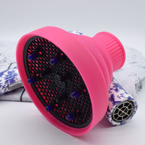 Diffuseur Universel Pliable pour Sèche-Cheveux en Silicone Souple Rose