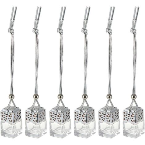 Diffuseur Voiture 6 pièces en Verre argenté, Pendentif Parfum Suspendu
