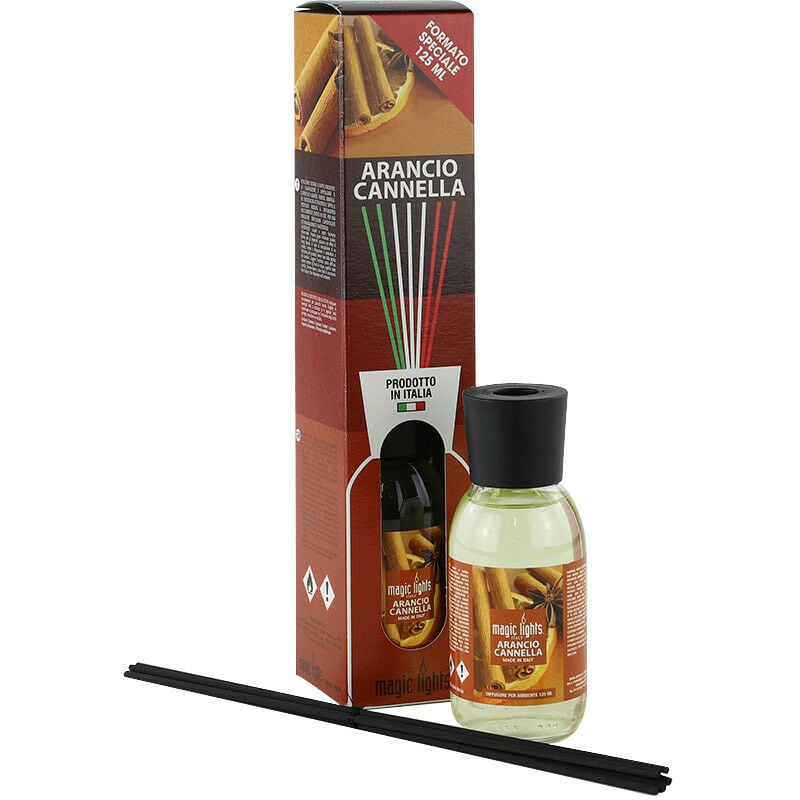 Mikado profumo diffusore arancione-cannelle 125ml. luci magiche