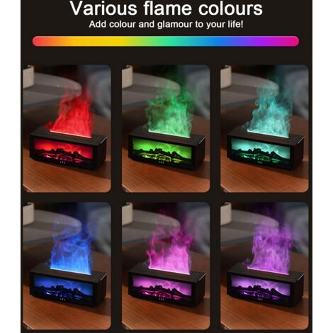 Diffusore di aromi con camino a LED, diffusore di oli essenziali con fiamma a 7 colori, umidificatore con telecomando, diffusore di oli profumati per profumare l'ambiente - 4 timer