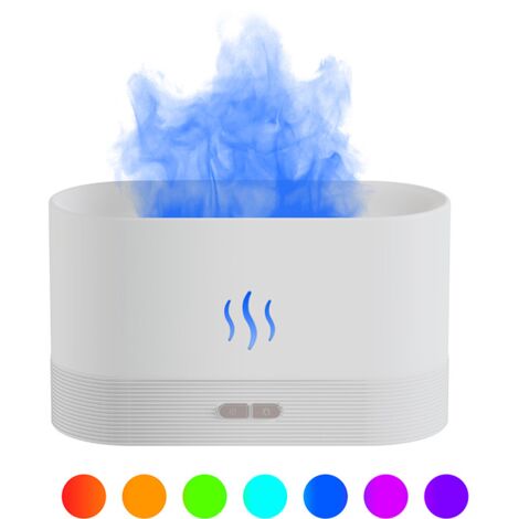 Kavolet Umidificatore a Fiamma Diffusore di aromi da Tavolo per Ufficio Camera da Letto Spegnimento Automatico Diffusore di Oli Essenziali 2 Luminosità Luce Notturna Silenzioso Umidificatore USB 