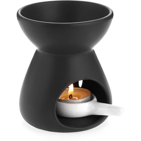 Diffusore di aromi in ceramica per bruciatore di oli essenziali, bruciatore decorativo per cera fusa con piccolo cucchiaio per candele, bruciatore per candele per ufficio domestico, design a imbuto