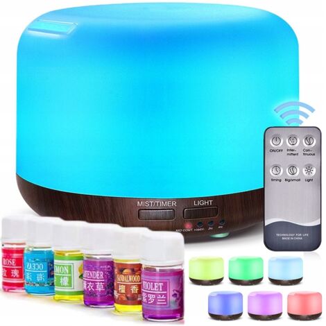 Diffusore di aromi umidificatore d'aria 300 ml + 6 oli profumati