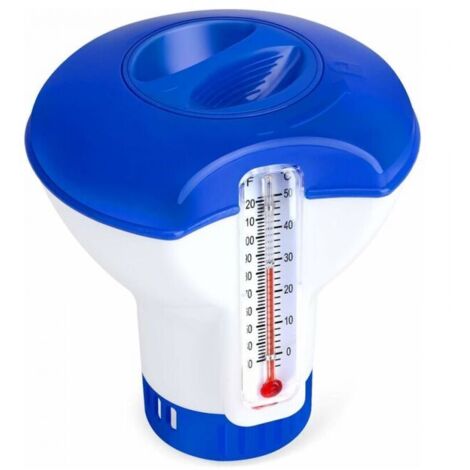 Diffusore di cloro per piscina con termometro, erogatore automatico di cloro galleggiante da 5 pollici per piscina, laghetto e spa.