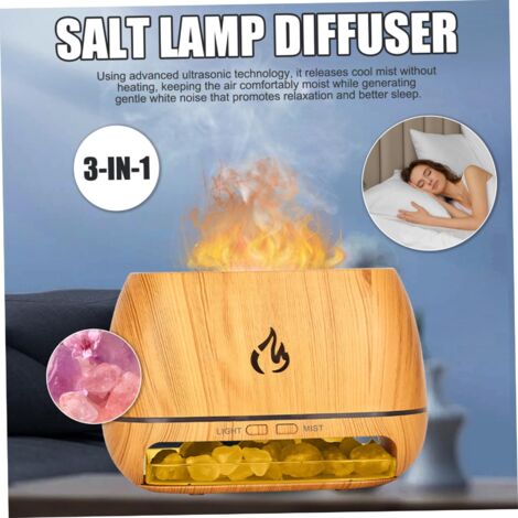 Diffusore di lampada 3 in 1 200 ml Diffusore di oli essenziali a ultrasuoni Simulazione di fiamma Umidificatore Creatore di aromi colorati trasparenti per la casa