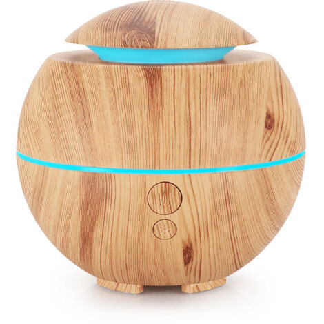Diffusore di oli essenziali da 180 ml, diffusore di aromi a ultrasuoni, senza BPA, con luce LED a colori variabili - Legno