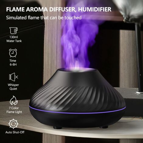 Diffusore di oli essenziali, diffusore di aromi con 7 colori di luce notturna, umidificatore d'aria USB, spegnimento automatico quando l'acqua finisce, per casa e ufficio (nero)