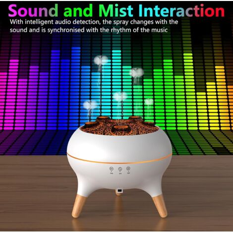 Diffusore di oli essenziali per camera da letto, 180 ml, Jellyfish Mist, umidificatore d'aria, diffusore di aromi con luci LED a 8 colori, timer, spegnimento automatico quando l'acqua finisce (V80-Bia