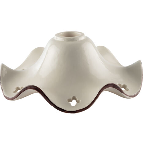 Diffusore In Ceramica Decorata A Mano Bianco E Marrone