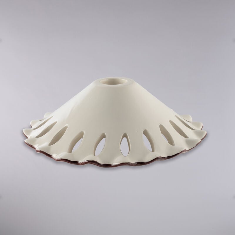Belight - Diffusore in ceramica diametro 30 bianco lucido e marrone traforata H.9 - Ø30