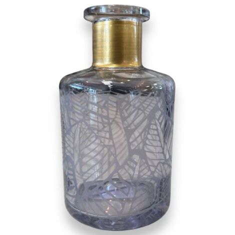 Diffusore per essenza bottiglia decorata, vaso portafiori 180 cl h 12 cm -Rosa