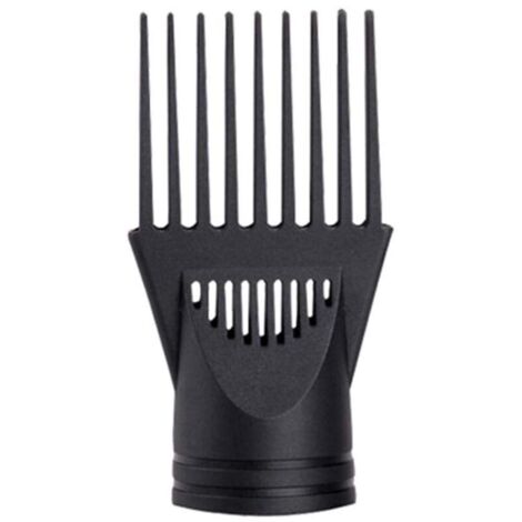 Diffusore professionale universale per asciugacapelli per saloni di parrucchiere, con protezione antivento, cappuccio e ugello, plastica nera, doppio manico, diametro 4,2-4,5 cm (nero)