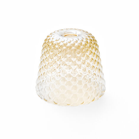 Diffusore vetro ambra per lampade a sospensione - finitura sfumata trasparente, design decorativo, attacco E27 (vetro grande) d.25X21,5