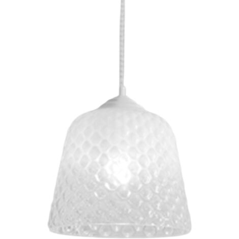 Diffusore vetro bianco per lampade a sospensione - finitura sfumata trasparente, design decorativo, attacco E27 (vetro grande) d.25X21,5