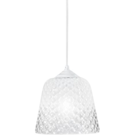 Diffusore vetro bianco per lampade a sospensione - finitura sfumata trasparente, design decorativo, attacco E27 (vetro piccolo) d.25X21,5