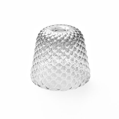Diffusore vetro fumè per lampade a sospensione - finitura sfumata trasparente, design decorativo, attacco E27 (vetro grande) d.25X21,5