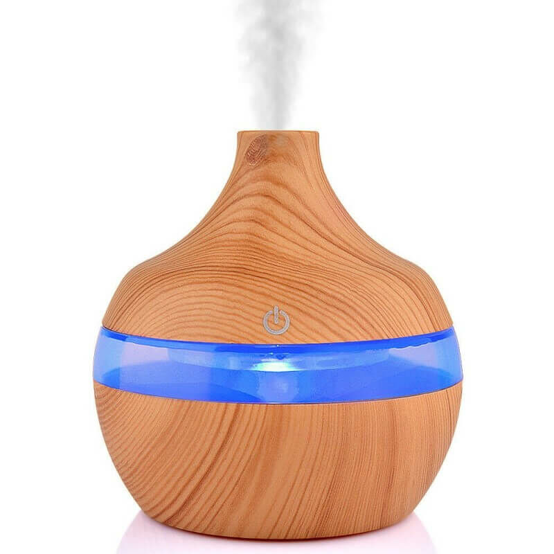 

Difusor de aceites esenciales 300 ml aspecto madera USB cambio de color