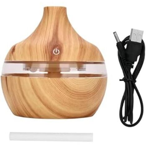 Difusor de Aceites Esenciales 300ml, Mini Humidificador Portátil con Apagado Automático y 7 Luces LED para Hogar, Oficina, Yoga y Spa