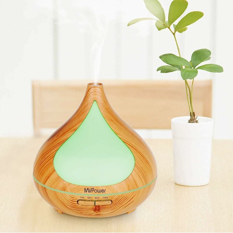 

Difusor de Aceites Esenciales 400 ml, Difusor de Aromas de 7 Colores LED, Humidificadores Ultrasónico con 4 Temporizadores, Más de 30 ml/h, AUTO-OFF,