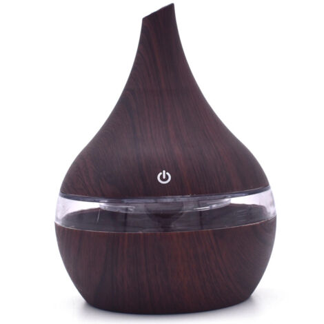 Difusor de aroma eléctrico USB de 300 ml, humidificador de aire de madera, difusor de aceites esenciales y pulverizador de niebla fría para el hogar y la oficina.