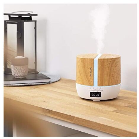 Difusor de aromas con 500 ml de depósito, pantalla, altavoz y control por bluetooth.